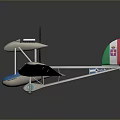 White Model Airplane With Long Wings Red Green Tail And Blue Cockpit