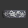 Dark Blue Brushed Bracelet With Intricate Dragon Carvings And Reflective Surface