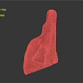 Red Sculptural Art Piece With Unique Textured Surface And Irregular Shape 3d model