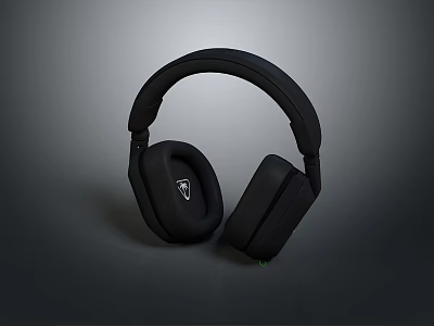 Black Over Ear Gaming Headset With Ergonomic Soft Ear Cups And Brand Logo For Computer 3d model