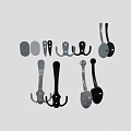 Various Metal Wall Hooks With Different Functional And Decorative Designs For Home Use 3d model