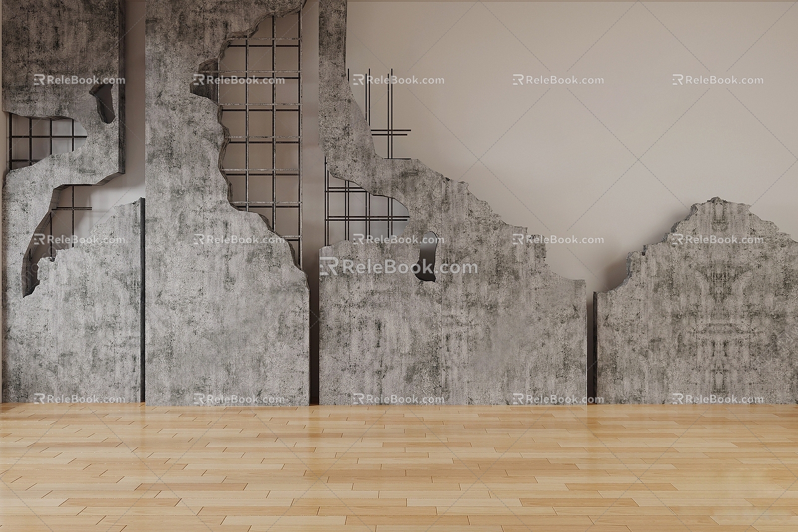 Industrial LOFT wall cement wall 3d model