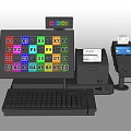 Commercial Cash Register System With Colorful Keypad Display Receipt Printer and POS Terminal