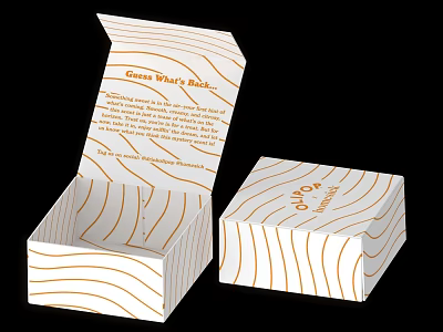 White Boxes With Orange Wavy Lines Open And Closed Design Style 3d model