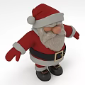 Santa Claus Doll In Red Outfit With White Beard And Santa Hat 3D Cartoon Style