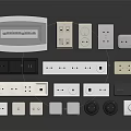Simon Electrical Sockets And Switches With Various Designs And White Gray Panels