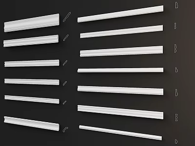 Decorative Gypsum Moldings With Various Classic And Modern Design Styles For Interior Decoration 3d model