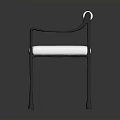 Modern Furniture Chair With White Cushion Backrest And Black Armrests Legs