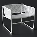 Modern Rattan Leisure Chair With Sleek Metal Frame And Comfortable Seat Design