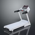 Modern White Fitness Treadmill With Digital Control Panel Display And Running Belt