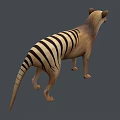 Realistic Striped Reptile 3D Model In Standing Position With Natural Colors