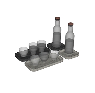 Modern Tableware Water Cup Kitchen Supplies Decoration Restaurant Decoration Water Cup Glass Water Bottle 3d model