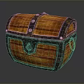 Rustic Vintage Wooden Storage Chest With Metal Straps And Lock Closure