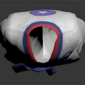 White Taekwondo Uniform With Blue Belt Red And Blue Collar And Chest Badge