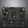 Modern Electronic Circuit Board Featuring Microchip TIME BEAM Logo And Green Indicators 3d model