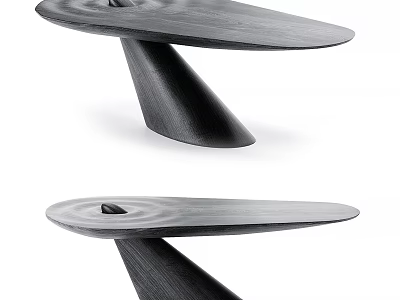 Modern Wooden Side Table With Tapered Base And Smooth Round Top For Contemporary Home Decor 3d model