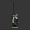 Portable Green Walkie Talkie With Antenna Display Screen And Keypad