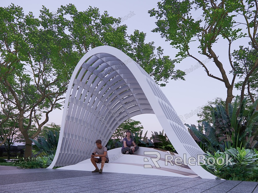 Modern Special-Shaped Hill-Shaped Recreational Area Structure Pavilion Corridor Frame model