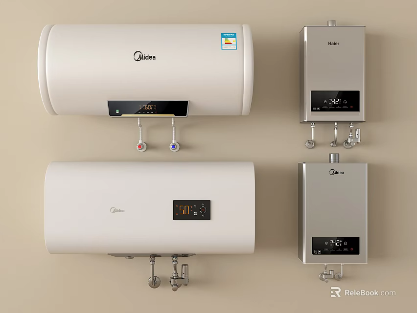Midea Wall Mounted Electric Water Heaters With Digital Temperature 3d model 