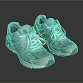 Light Blue Athletic Sneakers With White Laces And Breathable Mesh Design