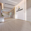 Modern Bright Bank Lobby Interior With Elegant Brand Wall And Smooth Marble Floor Design