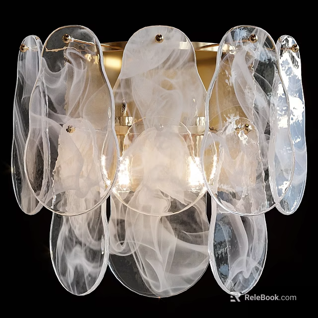 Modern Decorative Wall Lamp With Transparent Glass Shade And Elegant Design 3d model 