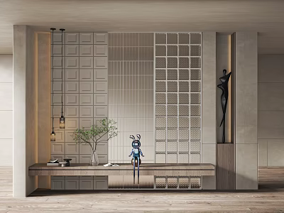 Modern partition glass partition 3d model