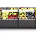 Display Shelves with Fresh Fruits and Vegetables in Organized Retail Setup