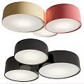 Modern Round Ceiling Lights with Gold Red Black Colors for Interior Decor 3d model