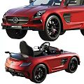Red Mercedes Electric Toy Sports Car For Kids With Steering Wheel And Seat