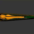 Ornate Green And Gold Decorative Harp With Carved Details For Home Decoration