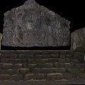 stone ladder and stone wall 3d model