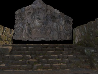 stone ladder and stone wall 3d model