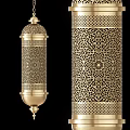 Elegant Unique Shaped Brass Pendant Light With Intricate Cutout Patterns For Interior Decor