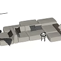 Modern Multiplayer Sofa Module Sofa Back-to-Back Sofa 3d model