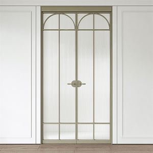 French double door glass double door 3d model