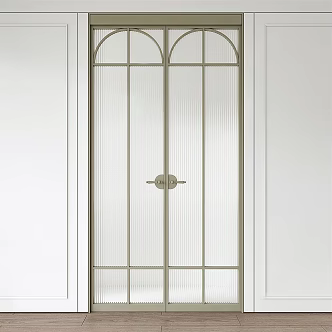 French double door glass double door 3d model