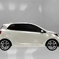 White Modern Compact Car With Sleek Exterior Design And Black Alloy Wheels