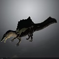 Realistic Sail Backed Spinosaurus Dinosaur Model With Green Brown Skin And Open Mouth