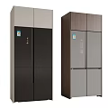 Modern Multi Door Refrigerators With Black Gray And Brown Designs 3d model