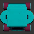 Automatic Floor Cleaning Robot With Transparent Cover Orange Inner Parts Pink Wheels And Brushes