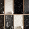 Various Texture Wall Panels With Black White Gray Tones And Wooden Frames 3d model