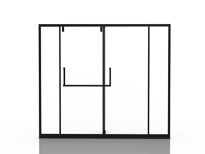Modern Shower Sauna Glass Enclosure With Sliding Doors Framed Design Structure 3d model