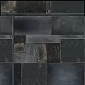 Dark Textured Square Floor Tiles With Mixed Sizes And Rustic Pattern Design