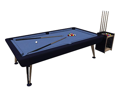 Professional Billiard Table Sports Equipment With Pool Cues And Balls Set 3d model