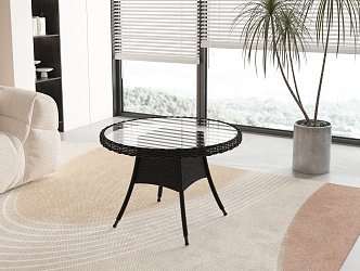 rattan furniture rattan tea table 3d model