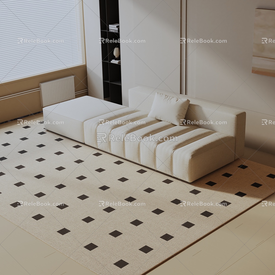 Modern three-seat sofa 3d model