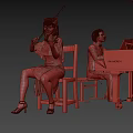 Modern Musical Instruments Musical Instruments Playing Piano Music Performance 3d model
