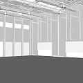 Spacious Bright Industrial Warehouse Interior With High Ceilings Metal Structure Large Windows And White Flooring