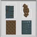Modern Wall Decor With Textured Copper And Green Folded Geometric Panels 3d model